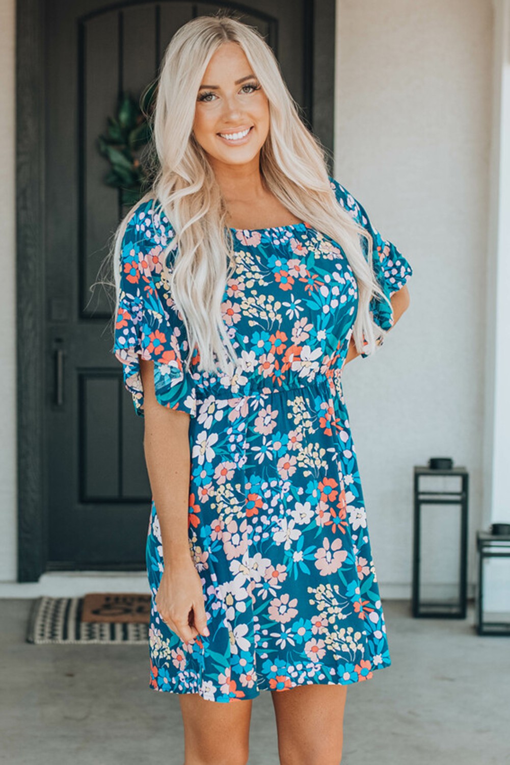 Country Chic Boho Floral Mini Dress – Identity Boutique