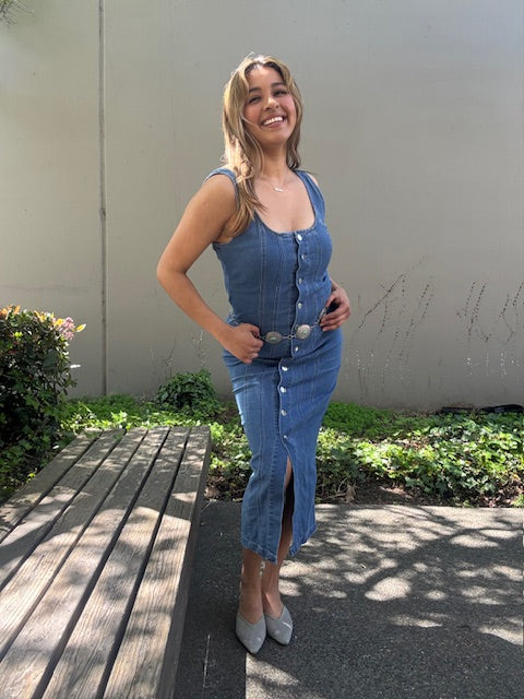 Sweetheart Country Chic Denim Dress* – Identity Boutique