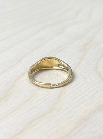 Brushed Gold Oval Ring