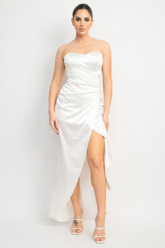 Satin Wrap White Party Cocktail Dress* Identity Boutique Satin Wrap White Party Cocktail Dress* Identity Boutique