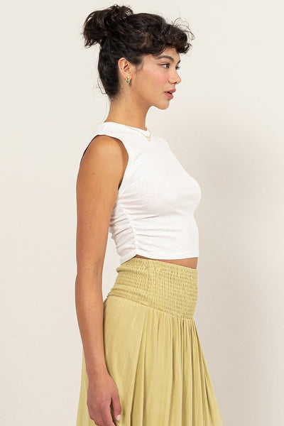 Sporty Chic Crop Top In White