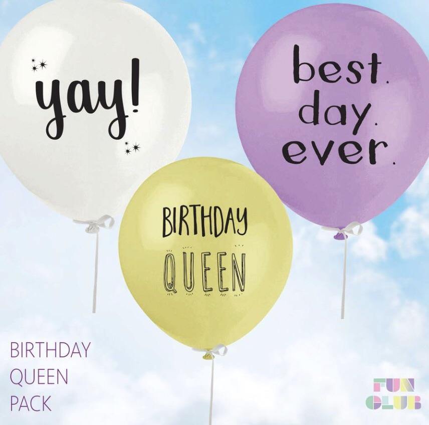 B Day Queen Balloon Pack (Pack Of 3) - Identity Boutique