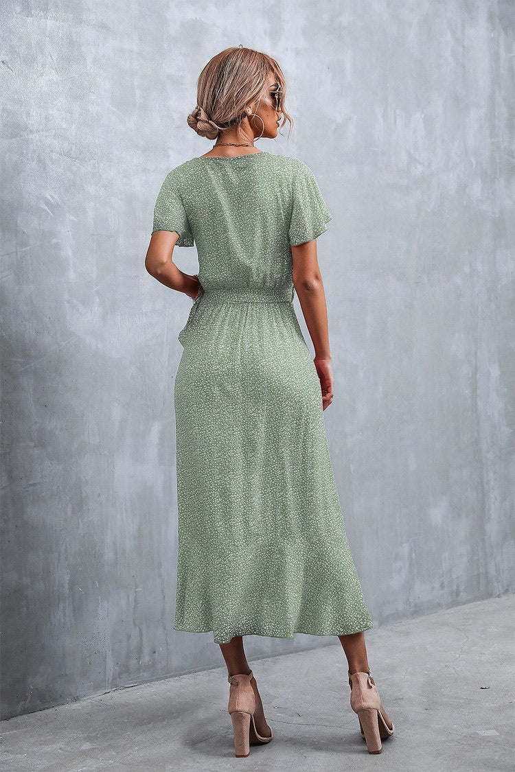 palm paradise midi dress Boho Palm Paradise Short Sleeve Dress* – Identity Boutique