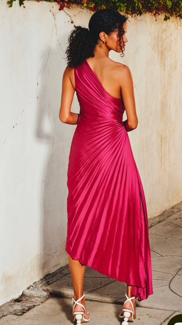 Olympia Asymmetrical Pleated One Shoulder Maxi Pleated Dress* Identity Boutique Olympia Asymmetrical Pleated One Shoulder Maxi Pleated Dress* Identity Boutique