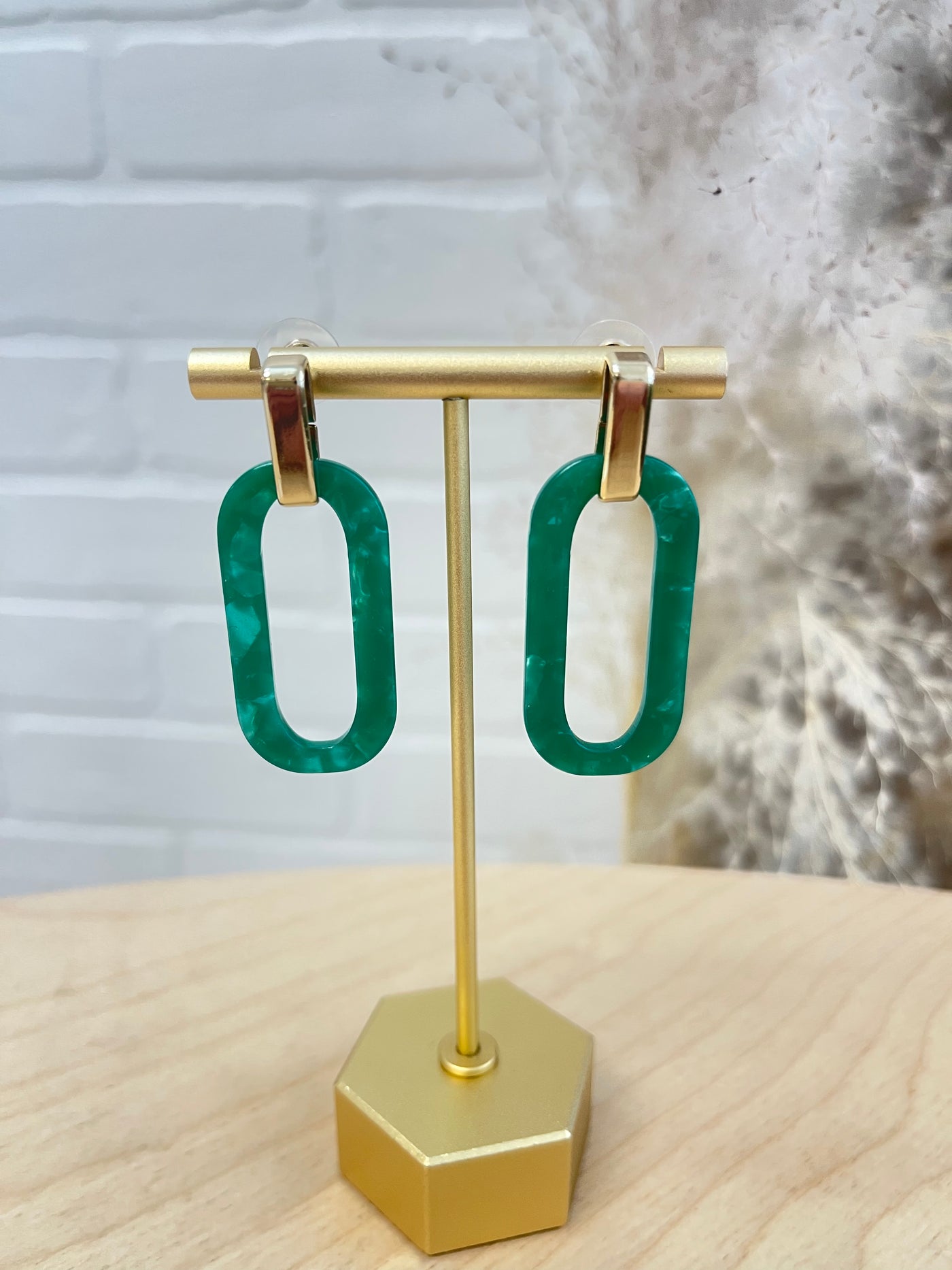 Olivia Earrings in Emerald