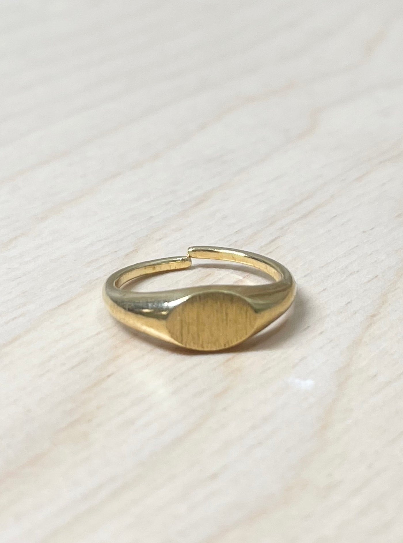 Brushed Gold Oval Ring