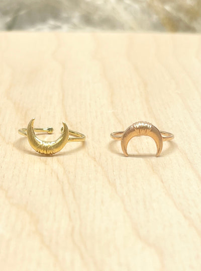 Upside Down Cresent Moon Ring