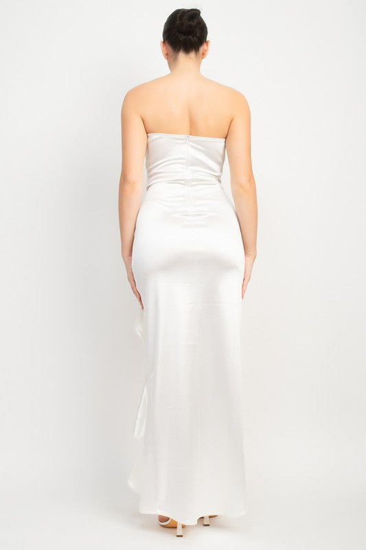 Satin Wrap White Party Cocktail Dress* – Identity Boutique