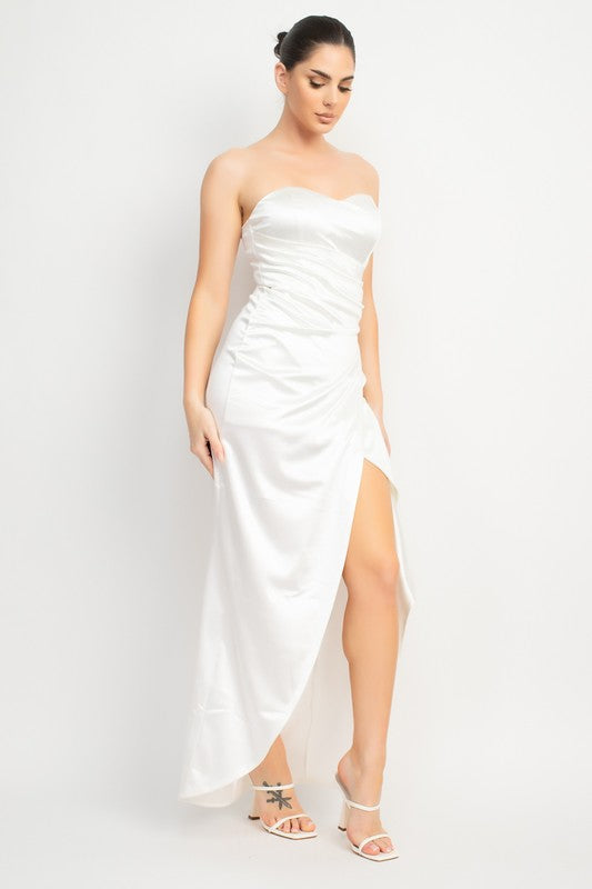 Satin Wrap White Party Cocktail Dress* Identity Boutique Satin Wrap White Party Cocktail Dress* Identity Boutique