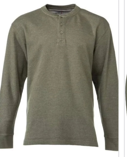 Olive Thermal Henley- LAST ONE! SIZE SMALL