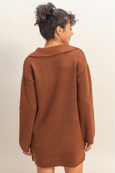 Polo Long Sleeve Sweater Dress