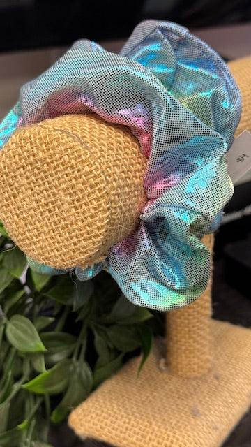 Metallic Scrunchies in Teal