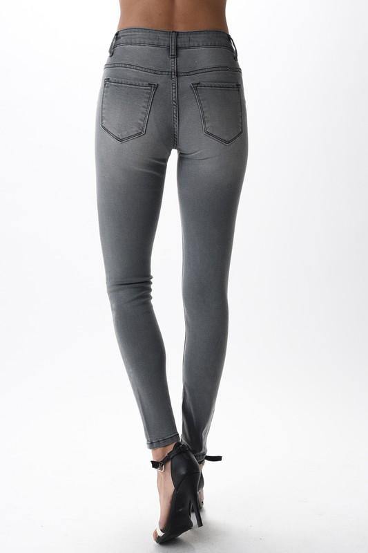 Griselda Grey Mid Rise Super Skinny Jeans - Identity Boutique