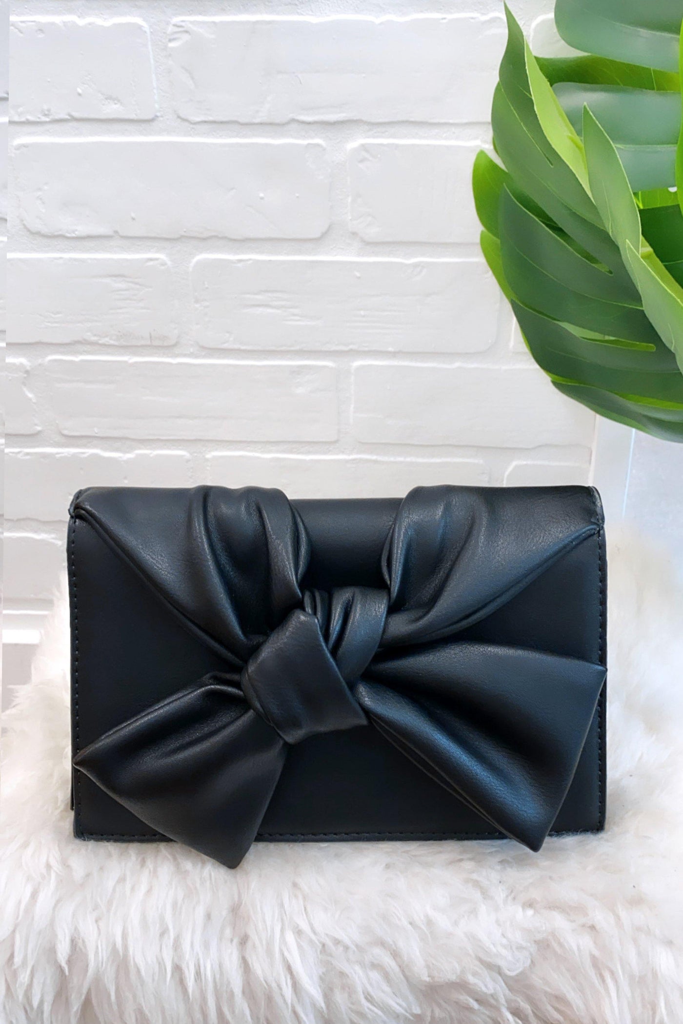 Bowed Up Fold Over Clutch - Identity Boutique