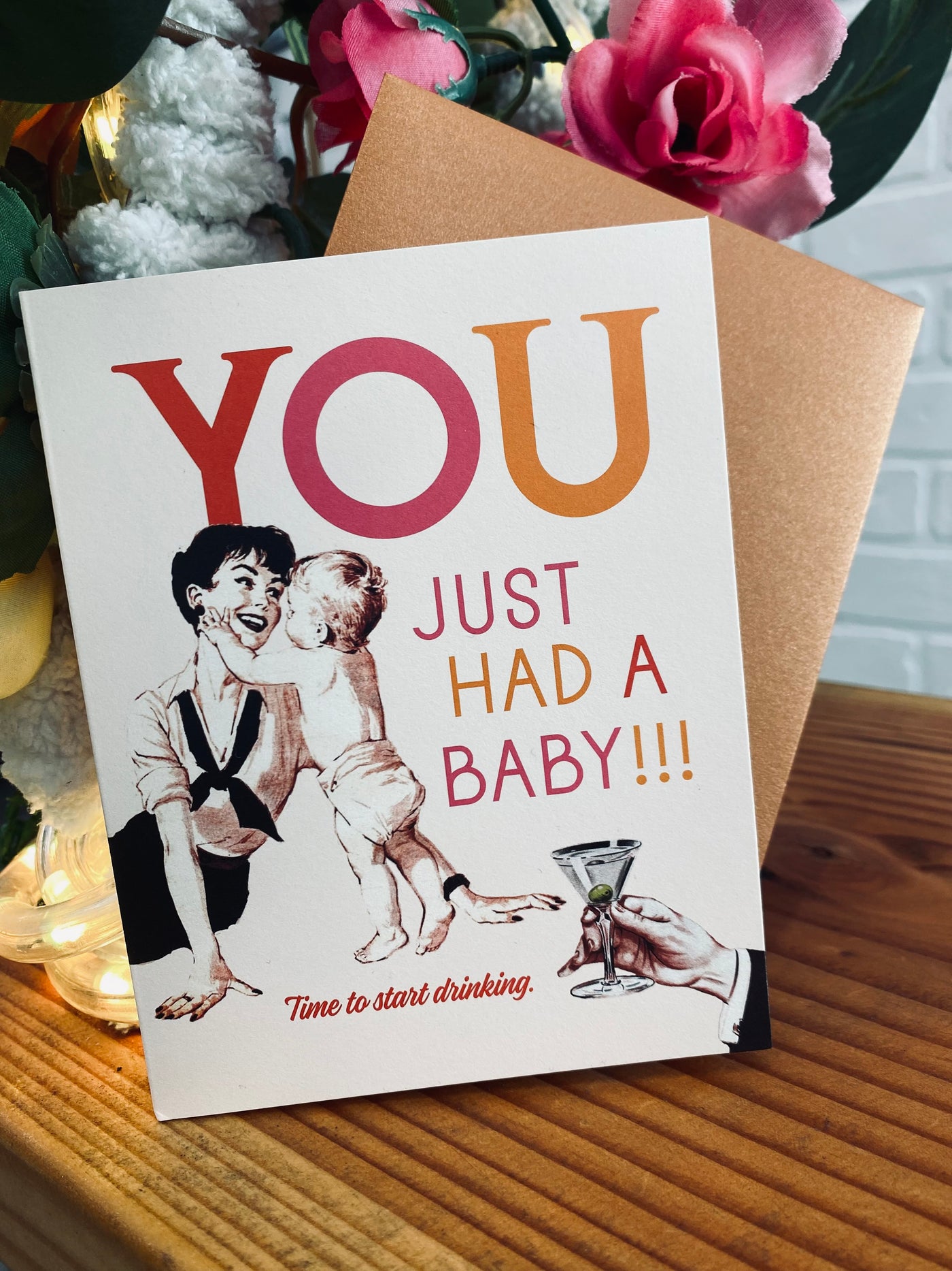 You Just Had A Baby Martini Card
