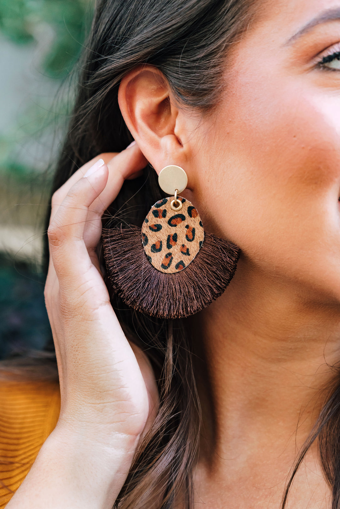 Leopard Print Cheetah Hoop Earrings Paparazzi Animal Print