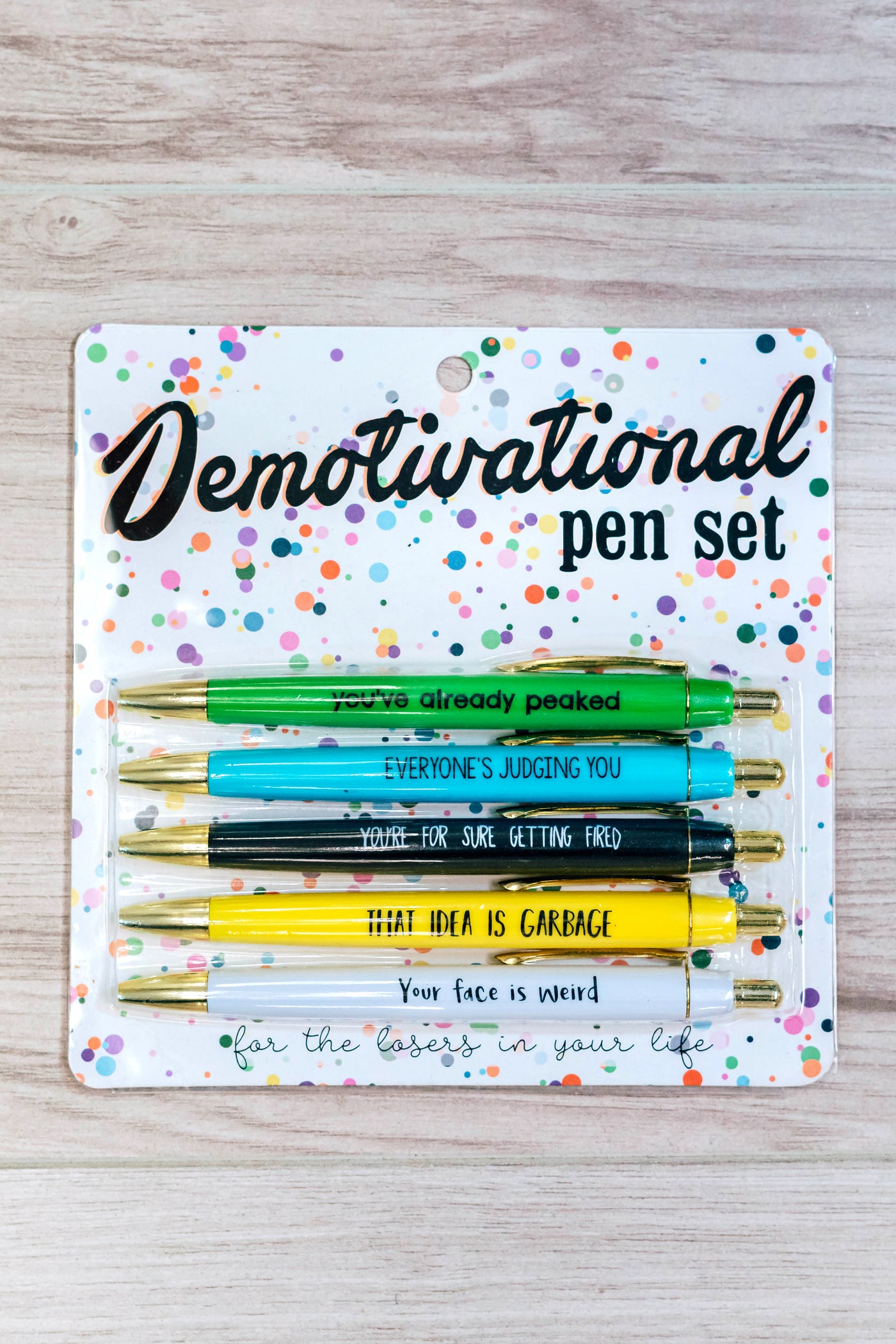 De-Motivational Pen Set (Pack Of 5)